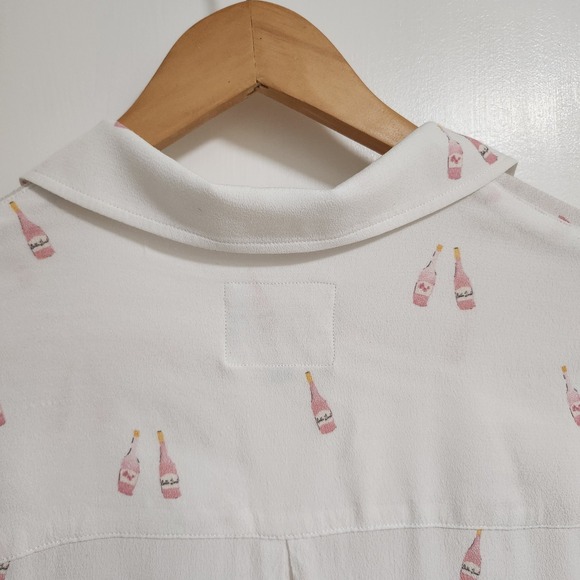 Rails Whitney Button Up Champagne Bottle Blouse In Rose - Picture 11 of 14